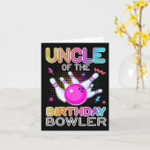 Oom van de verjaardag Bowler Bday Bowling Party CE Kaart (Gele Bloem)