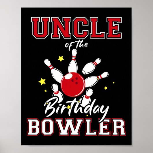 Oom van de verjaardag Bowler Bday Bowling Party CE Poster (Voorkant)