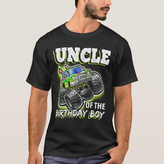 Oom van de Verjaardag Jongen Monster Truck Verjaar T-shirt (Voorkant)