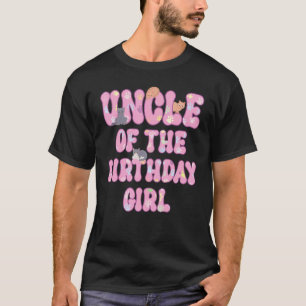 Oom van de verjaardag meisje kat thema kat verjaar t-shirt