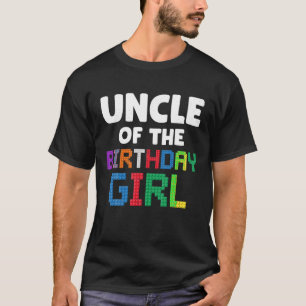 Oom van de verjaardag Meisje Master Builder Bricks T-shirt