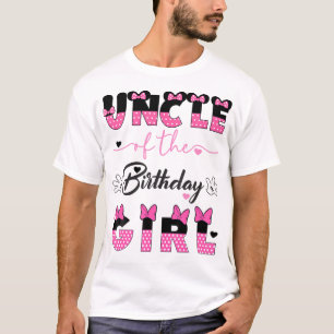 Oom van de verjaardag meisje muis familie matching t-shirt