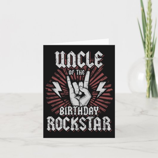 Oom van de verjaardag Rockstar Matching Rocker Roc Kaart (Voorkant)
