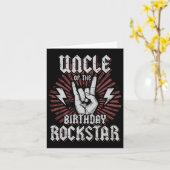 Oom van de verjaardag Rockstar Matching Rocker Roc Kaart (Gele Bloem)