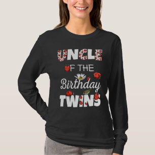 Oom van de verjaardag tweeling bloemenfamilie liev t-shirt