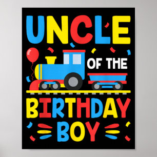 Oom van de verjaardagsjongen Trein Familie Groep Poster