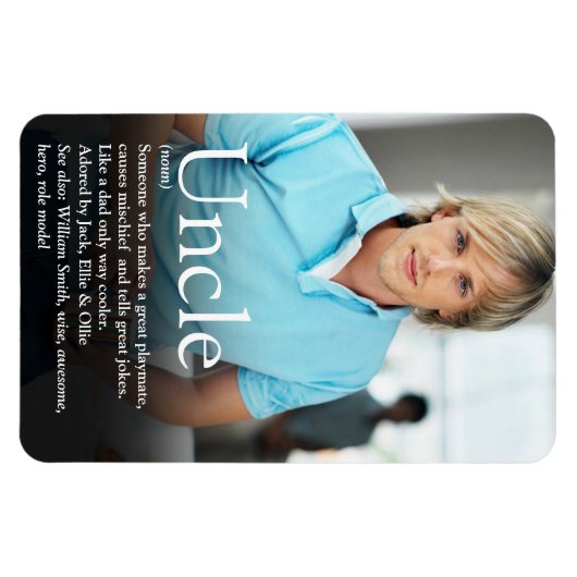 Oom van de Wereld is de Beste, Oom Definitie Foto Magneet (Horizontaal)