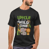 Oom van de Wilde One Zoo Birthday Safari Oerwoud A T-shirt (Voorkant)