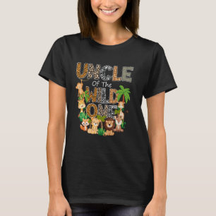 Oom van de wilde safari jungle 1e verjaardag P T-shirt