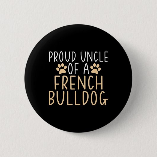 oom van een franse buldog franchie oom ronde button 5,7 cm (Voorkant)