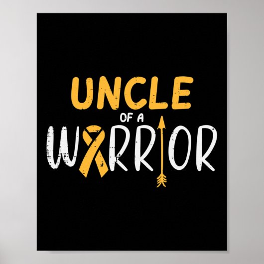 Oom van een krijger jeugd kanker lint Awarene Poster (Voorkant)