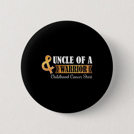 Oom van een krijger Kindertijd Kanker Ribbon Aware Ronde Button 5,7 Cm (Voorkant)