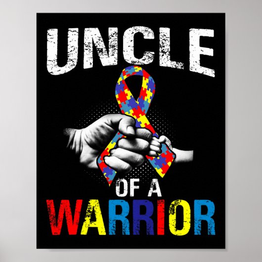 Oom van een Warrior Autisme Bewustheid Poster (Voorkant)