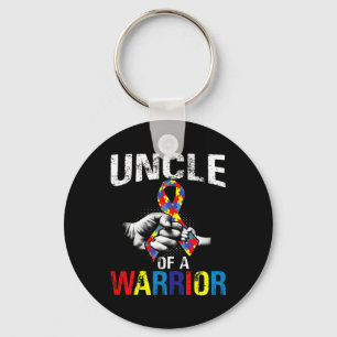 Oom van een Warrior Autisme Bewustheid Sleutelhanger