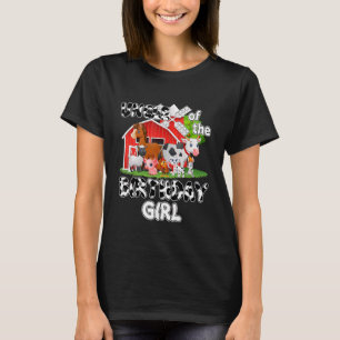Oom van het Boerderij van de Koe van het meisje v T-shirt