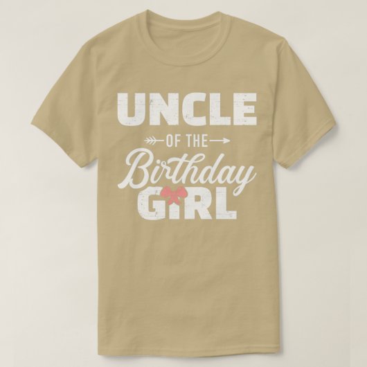 Oom van het meisje van de verjaardag dat familie b t-shirt (Design voorkant)