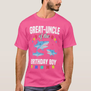 Oom van het verjaardagsfeestje van de jongen haai t-shirt