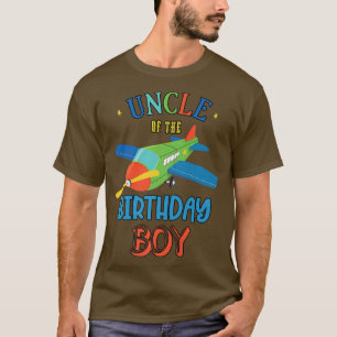 Oom van het vliegtuigthema Birthday Boy Matching T-shirt