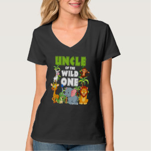 Oom van het Wilde One Zoo Birthday Safari Oerwoud  T-shirt