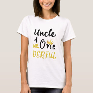 Oom van MR Onederful Grappige 1e Verjaardag T-Shir T-shirt