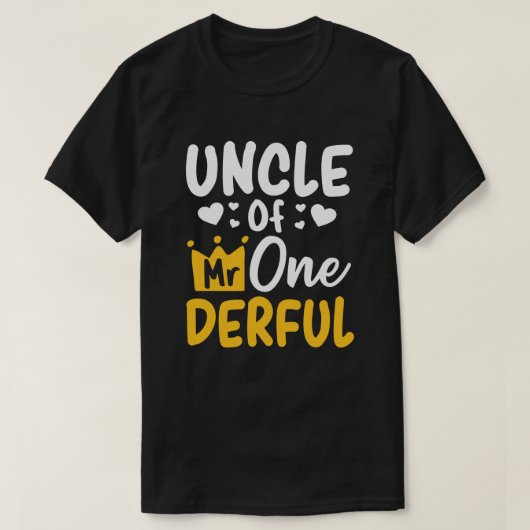 Oom van Onederful 1st Birthday Party Matching T-shirt (Design voorkant)