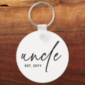 Oom Vast Elegant Typografie Nieuwe oom Sleutelhanger (Voorkant)