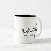 Oom Vast Elegant Typografie Nieuwe oom Tweekleurige Koffiemok (Voorkant rechts)