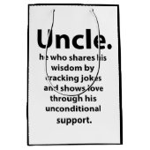 Oom Verjaardag Inspirerend Grappig Medium Cadeauzakje (Voorkant)