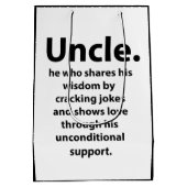 Oom Verjaardag Inspirerend Grappig Medium Cadeauzakje (Achterkant)