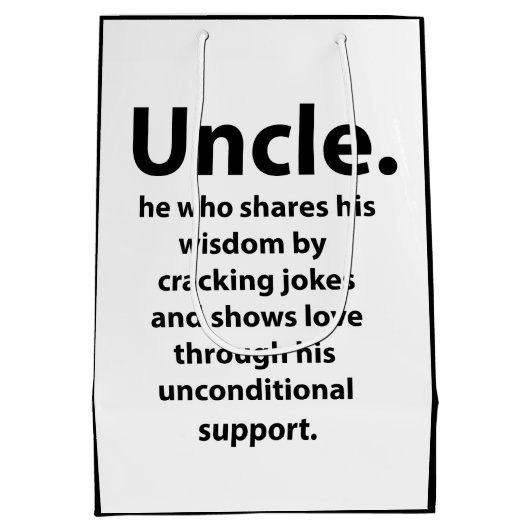 Oom Verjaardag Inspirerend Grappig Medium Cadeauzakje (Achterkant)