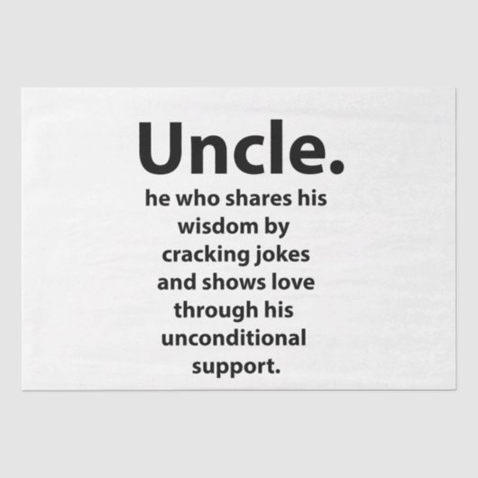 Oom Verjaardag Inspirerend Grappige Quote Oom Tissuepapier (Voorkant)
