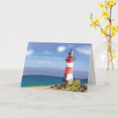 Oom Verjaardag Kust Vuurtoren Kaart (Gele Bloem)