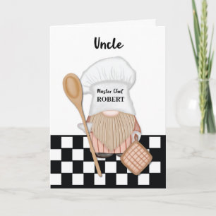 Oom Verjaardag Whimsical Gnome Chef Cooking Kaart