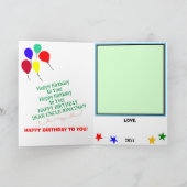 Oom Verjaardagsballonnen Cupcakes Strepen NAAM Kaart (Binnen)