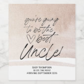 Oom voor Zwangerschap Aankondiging Nieuwe baby kom Wijn Etiket (Enkel label)