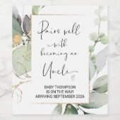 Oom voor Zwangerschap Aankondiging voor Broeder Wijn Etiket (Enkel label)