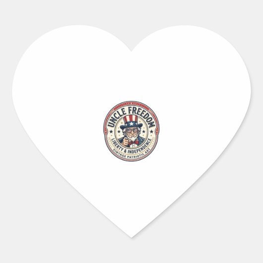 Oom Vrijheid Patriottische Oom Sam Oprichting Kara Hart Sticker (Voorkant)