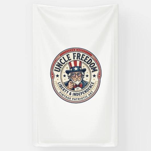 Oom Vrijheid Patriottische Oom Sam Oprichting Kara Spandoek (Verticaal)