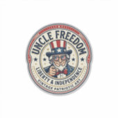 Oom Vrijheid Patriottische Oom Sam Oprichting Kara Sticker (Voorkant)