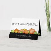 Oom Waterverf Pumpkins Thanksgiving Card Kaart (Voorkant)