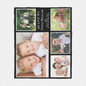 Oom We houden van je foto Collage Black Fleece Deken (Voorkant)