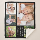 Oom We houden van je foto Collage Black Sherpa Deken (Voorkant)