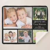 Oom We houden van je foto Collage Black Sherpa Deken (Voorkant (horizontaal))
