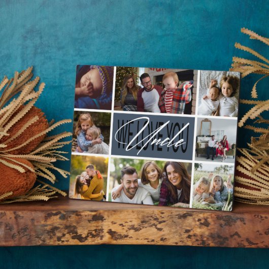 Oom We houden van je foto Collage Plaque Fotoplaat (Zijkant)