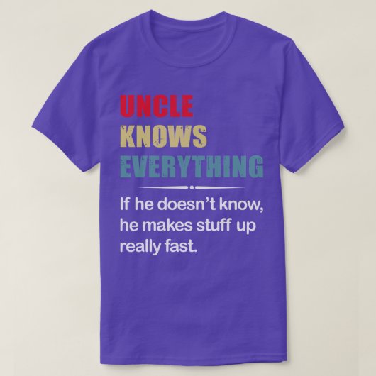 Oom weet alles als hij het niet grappig weet t-shirt (Design voorkant)