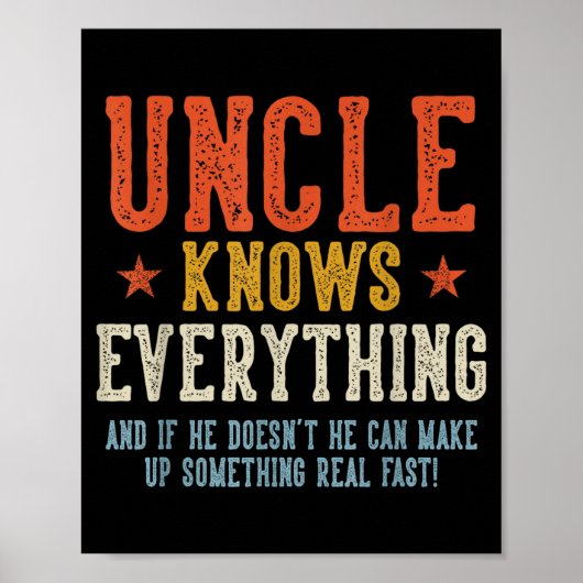 Oom weet alles vaderdag retro vintage poster (Voorkant)