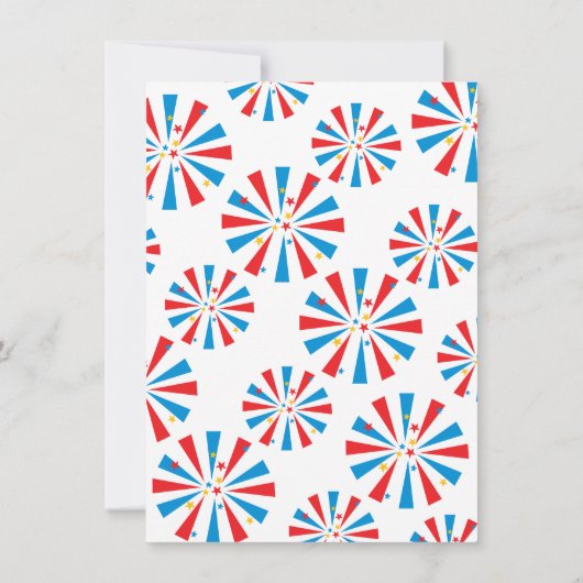 Oom Zelfde 4e juli Partij rood wit & blauw Kaart (Achterkant)