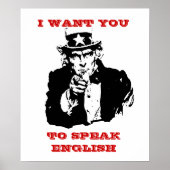 Oom Zelfde Poster "Ik wil dat je Engels spreekt" (Voorkant)