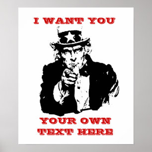 Oom Zelfde Poster "Ik wil je" Aangepast Poster
