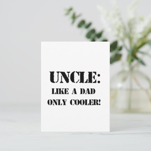 Oom. Zoals een vader alleen koeler. Vaderdag Briefkaart (Staand voorkant)